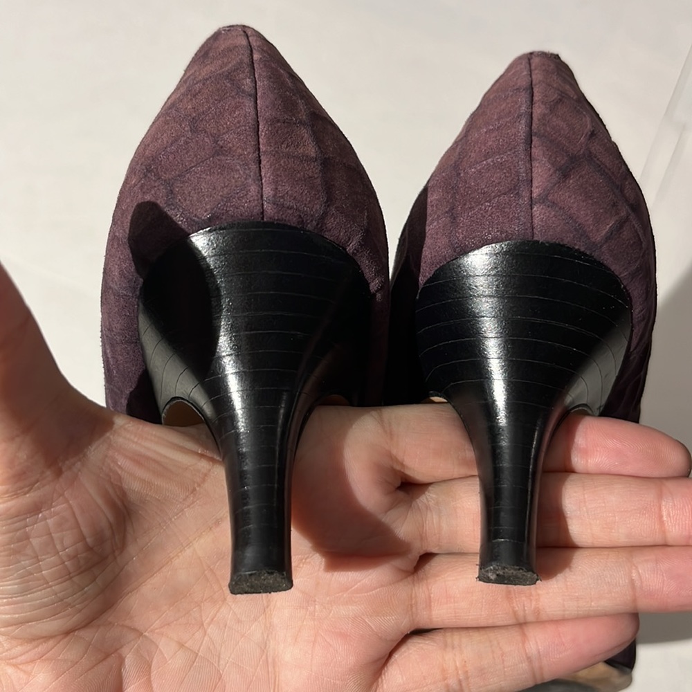 Cole Haan x Nike Air sz 8.5 shoes dark aubergine purple Lainey suede heels pumps - Picture 8 of 11